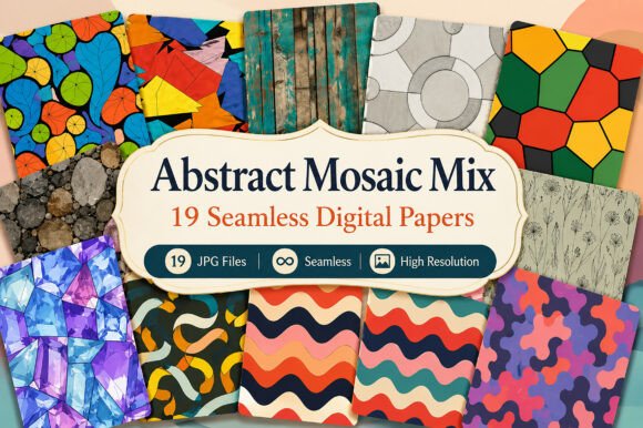 Download Abstract Mosaic Mix Digital Papers - Abstract mosaic Collection