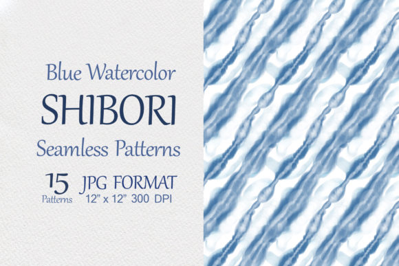 Download Blue Watercolor Shibori Seamless Pattern - Premium Bundle
