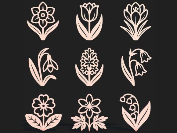 Download Spring Flowers SVG + STL Design Pack - Svg Collection