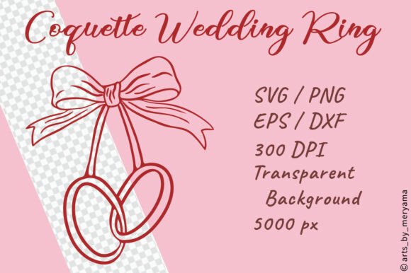 Download Coquette Wedding Ring with Bow SVG PNG - Svg Collection