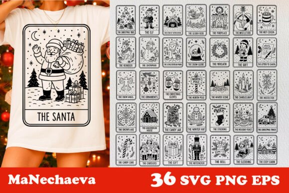 Download Vintage Christmas Tarot Card SVG Bundle - Svg Collection