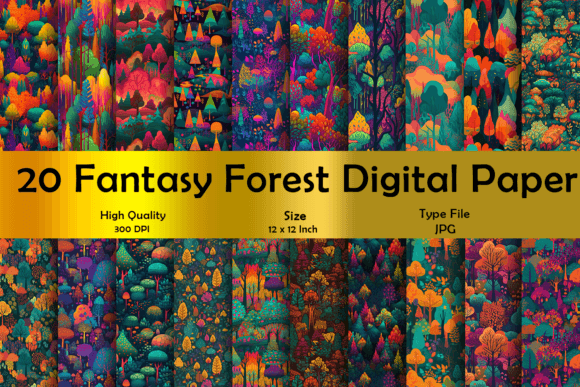 Download Forest Digital Paper. Nature Patterns - Forest Collection