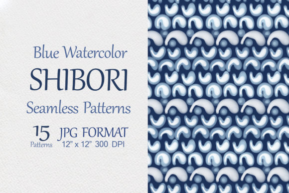 Download Blue Watercolor Shibori Seamless Pattern - Premium Bundle
