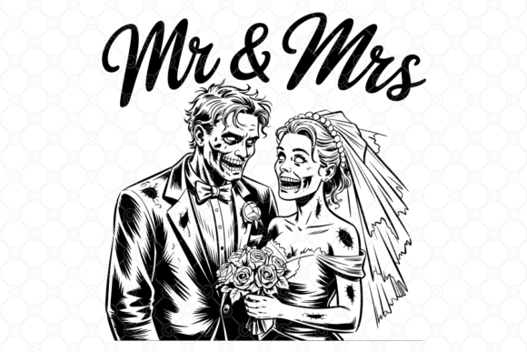 Download Mr and Mrs SVG, Zombie Wedding Theme, 03 - Svg Collection
