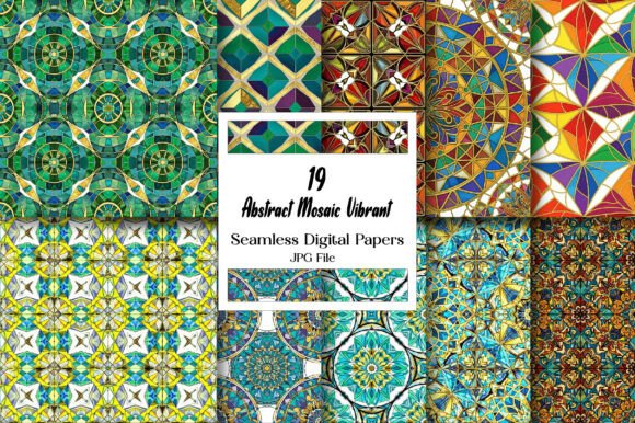 Download Abstract Mosaic Vibrant Digital Paper - Abstract mosaic Collection
