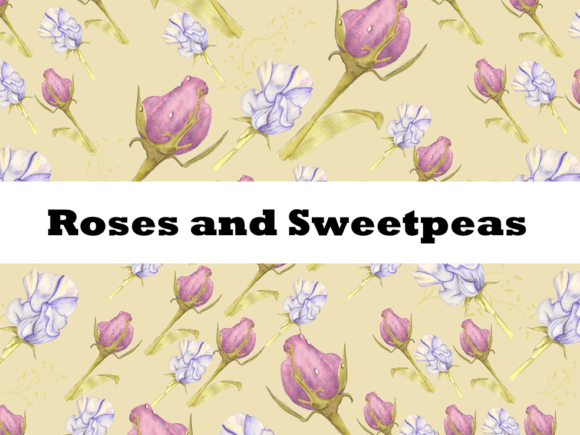Download Hand Drawn Roses and Sweetpeas Paper - Premium Resources