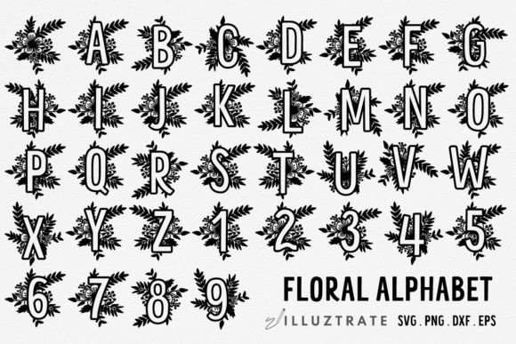 Download Floral Alphabet SVG Cut Files | Flower - Svg Collection