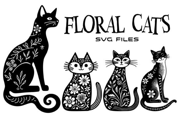 Download Floral Cats SVG Crafting Files - Svg Collection